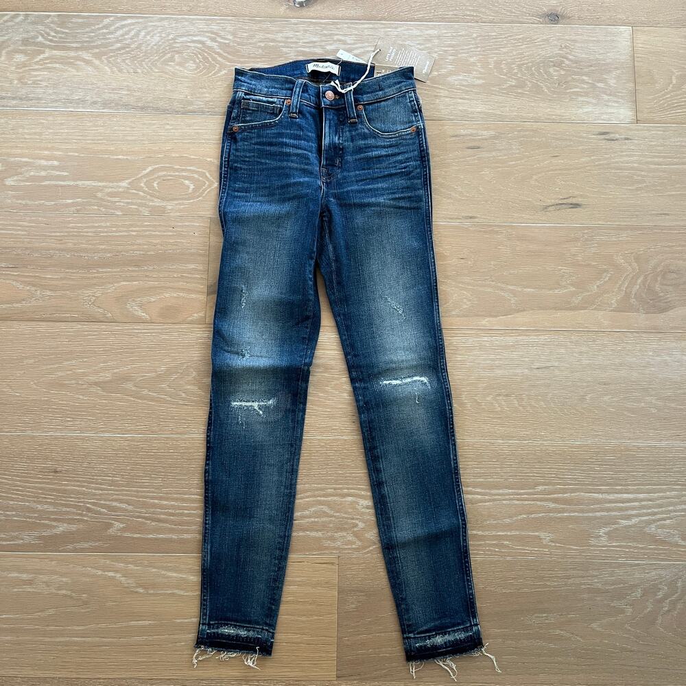Madewell 9" High Rise Skinny Jeans Distressed Frayed Hem sz 23 NWT